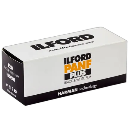 Ilford Pan F Plus Black and White Negative Film (120 Roll Film, ISO 50)