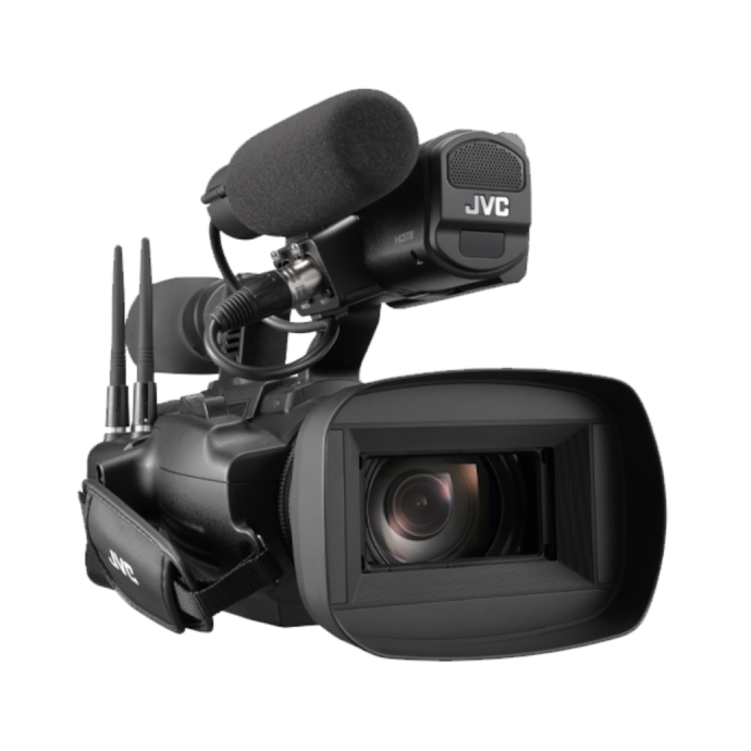 JVC GY-HC550 side profile for handheld operation