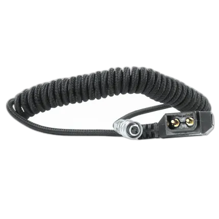 Kondor Blue Coiled D-Tap to BMPCC 6K/4K Power Cable for Blackmagic - Black