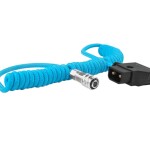 Kondor Blue Coiled D-Tap to BMPCC 6K/4K Power Cable for Blackmagic - Blue
