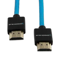 Kondor Blue 14 Inch Thin HDMI to HDMI Braided Male Cable for Camera Monitors 1