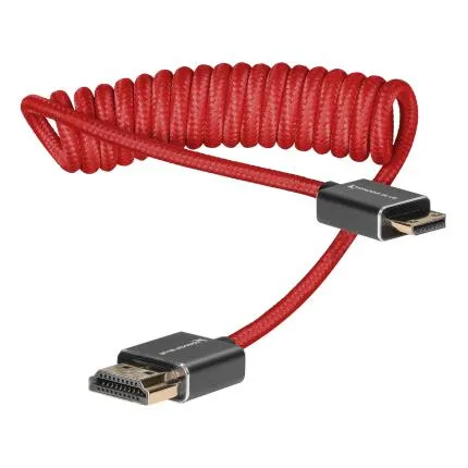 Kondor Blue Coiled Mini-HDMI to HDMI Cable 12 to 24 Inch Red