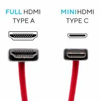 Kondor Blue Coiled Mini-HDMI to HDMI Cable 12 to 24 Inch Red 1