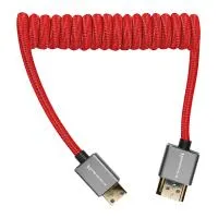 Kondor Blue Coiled Mini-HDMI to HDMI Cable 12 to 24 Inch Red 2