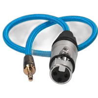 Kondor Blue Braided Female XLR to 3.5mm TRS Male Audio Cable (17 Inch Blue) 1