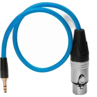 Kondor Blue Braided Female XLR to 3.5mm TRS Male Audio Cable (17 Inch Blue) 2