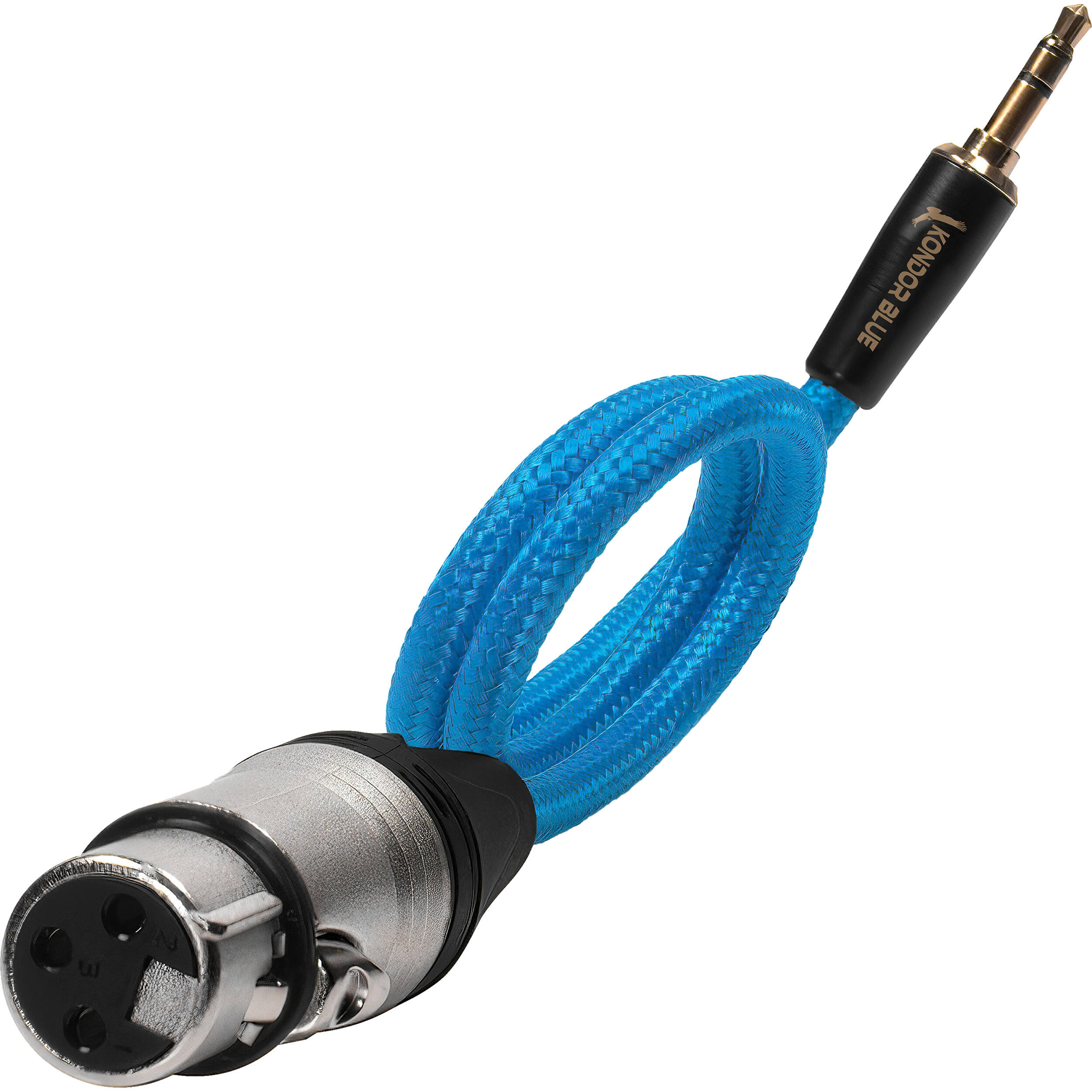 Kondor Blue Braided Female XLR to 3.5mm TRS Male Audio Cable (17 in)