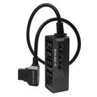 Kondor Blue 12V Metal D-Tap Hub Voltmeter 4 Way Port Power Tap Splitter (1/4 1
