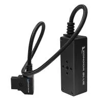 Kondor Blue 12V Metal D-Tap Hub Voltmeter 4 Way Port Power Tap Splitter (1/4 2