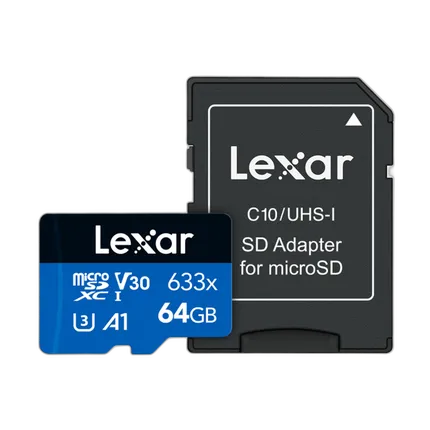 Lexar 64GB High Performance 633x UHS-I U3 V30 Class 10 MicroSDXC Memory Card