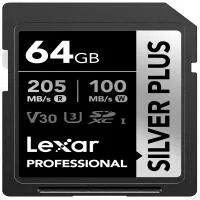 Lexar 64GB Professional Silver Plus UHS-I SDXC Memory Card 0