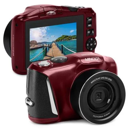 MINOLTA MND55 64 MP AF / 4K Ultra HD Camera w/WiFi (Red)