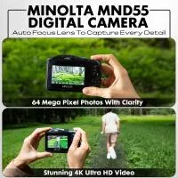 MINOLTA MND55 64 MP AF / 4K Ultra HD Camera w/WiFi (Red) 1