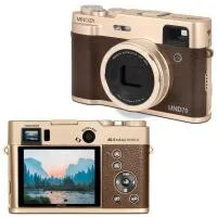 MINOLTA MND70 Retro 48 MP AF / 5K Ultra HD Dual Lens Camera w/WiFi (Gold/Bro 0