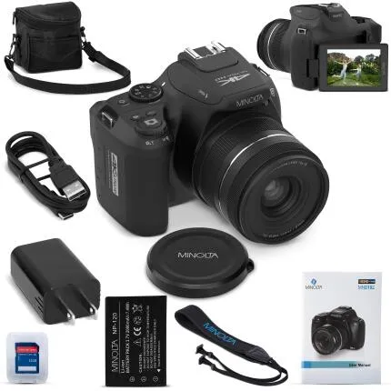 MINOLTA MNB10Z 64 MP / 4K Ultra HD Bridge Camera w/10x Optical Zoom (Black)