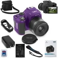 MINOLTA MNB10Z 64 MP / 4K Ultra HD Bridge Camera w/10x Optical Zoom (Purple) 0