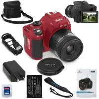 MINOLTA MNB10Z 64 MP / 4K Ultra HD Bridge Camera w/10x Optical Zoom (Red) 0