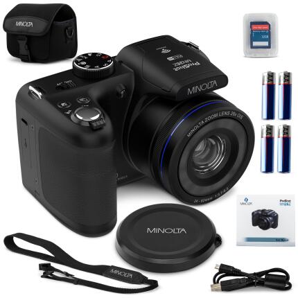 MINOLTA MN26Z ProShot 20 MP / 1080P FHD Bridge Camera w/26x Optical Zoom (Bl