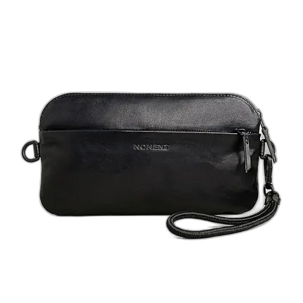 Moment Crossbody Wallet (Black Leather)