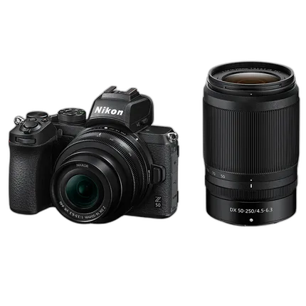 Nikon Z50 Mirrorless Digital Camera with 16-50mm and 50-250mm Lenses