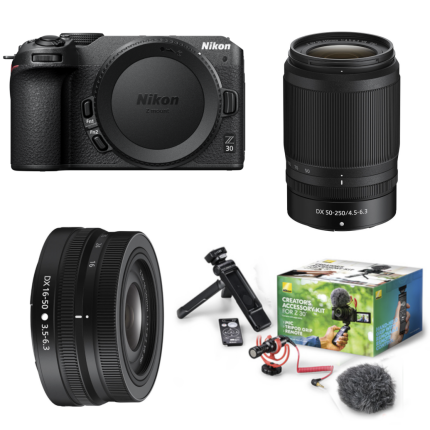 Nikon Z30 Mirrorless Camera with 16-50mm  and  50-250mm Lenses  and  Creators Acces