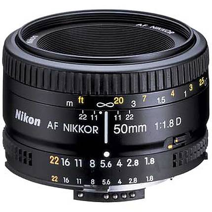 Nikon AF Nikkor 50mm f/1.8D Prime Lens - Black