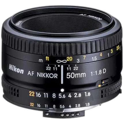 Nikon AF Nikkor 50mm f/1.8D Prime Lens - Black