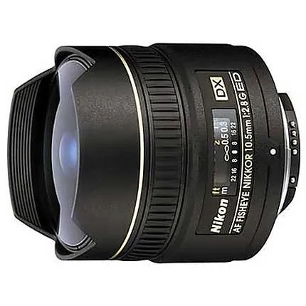 Nikon AF DX Fisheye-Nikkor 10.5mm f/2.8G ED Compact Lens - Black