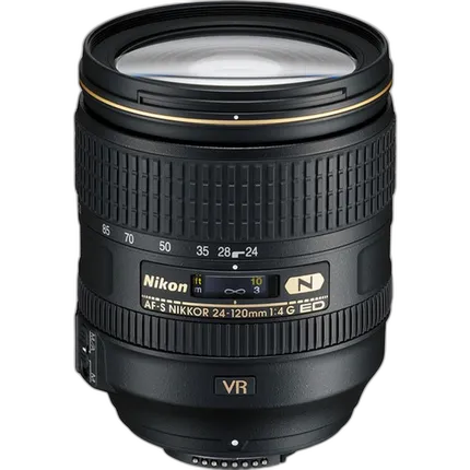 Nikon AF-S Nikkor 24-120mm f/4G ED VR Telephoto Zoom Lens - Black