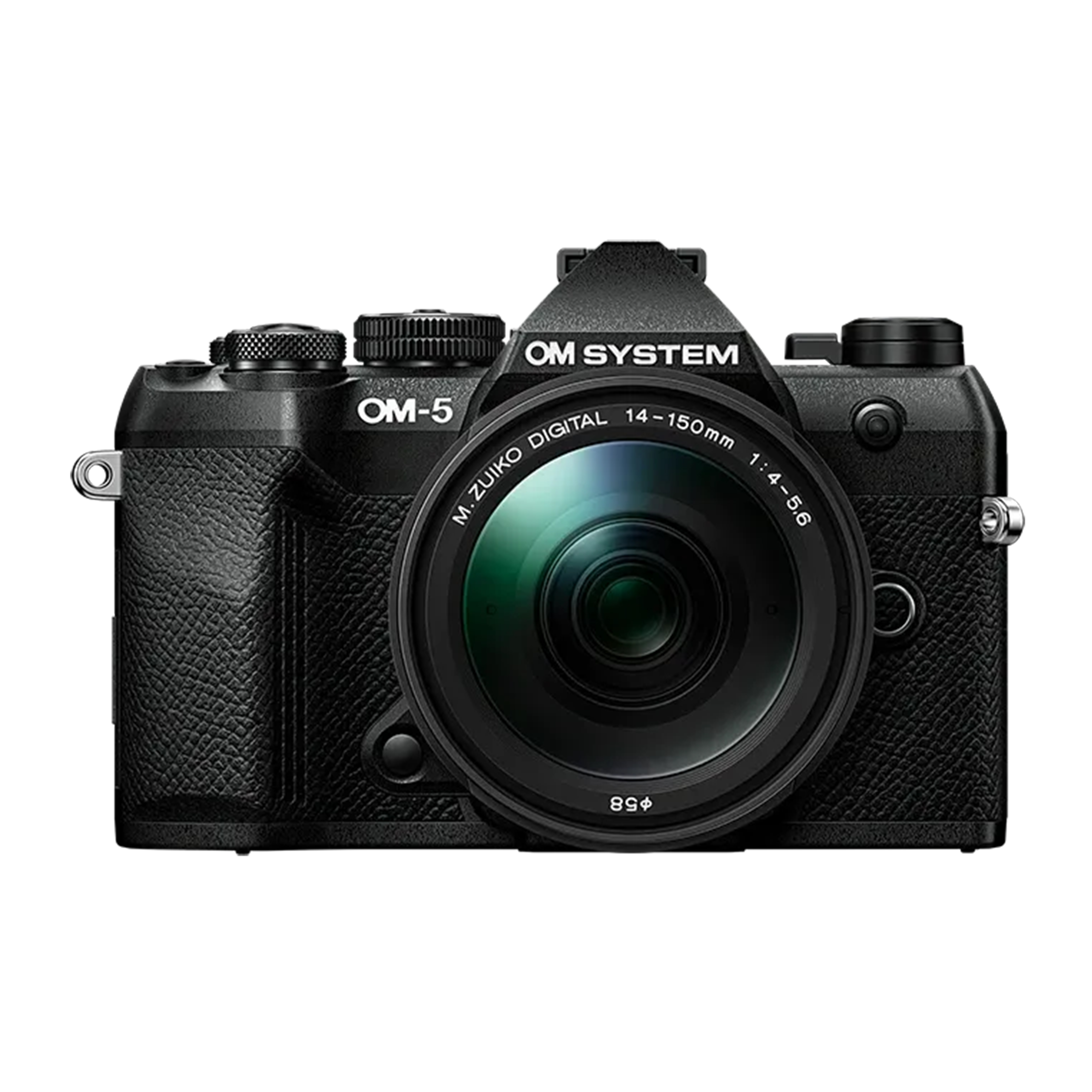 OM SYSTEM OM‑5 shown as a Micro Four Thirds option; pair with a 25mm f/1.8 for 50mm‑equivalent portraits