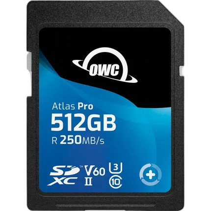 OWC 512GB Atlas Pro SDXC V60 UHS-II Memory Card