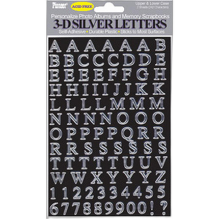 Pioneer Self-Adhesive 3-D Letters - Silver