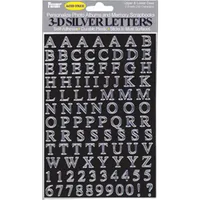 Pioneer Self-Adhesive 3-D Letters - Silver 0