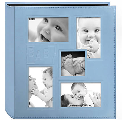 Pioneer 4 x 6 In. Collage Embossed Baby 4-UP Photo Album (240 Photos) - Blue
