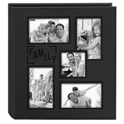 Pioneer 5-up Collage Embossed Family Photo Album - Black (240 4x6 photos)