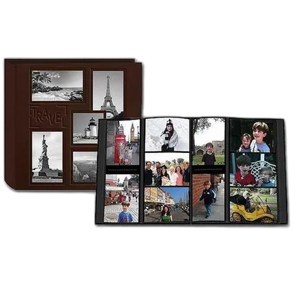 Pioneer 5-up Collage Embossed Travel Photo Album - Brown (240 4x6 photos)