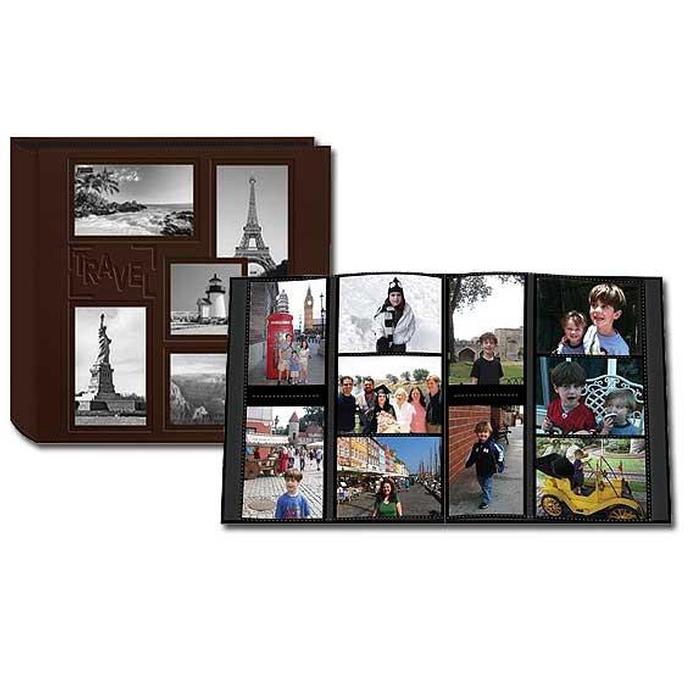 Pioneer 5-Up Sewn Embossed Collage Frame Photo Album 12x12 Travel