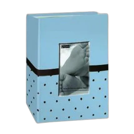 Pioneer 4 x 6 In. Baby Embroidered Frame Fabric Photo Album (100 Pages)-Blue