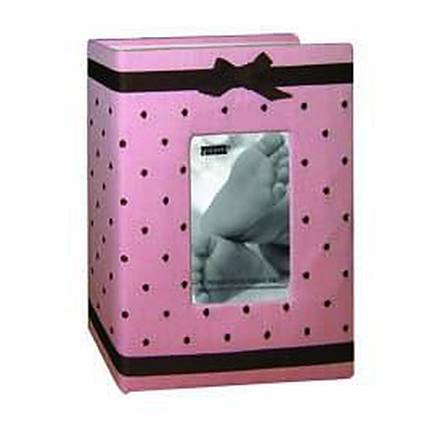 Pioneer 4 x 6 In. Baby Embroidered Frame Fabric Photo Album (100 Pages)-Pink