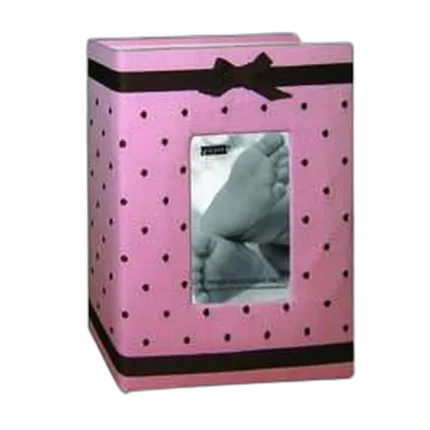 Pioneer 4 x 6 In. Baby Embroidered Frame Fabric Photo Album (100 Pages)-Pink