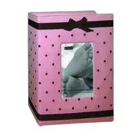 Pioneer 4 x 6 In. Baby Embroidered Frame Fabric Photo Album (100 Pages)-Pink 0