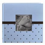 Pioneer 4 x 6 In. Baby Embroidered Frame Fabric Album 2-UP (200 Pages)-Blue