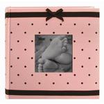 Pioneer 4 x 6 In. Baby Embroidered Frame Fabric Album 2-UP (200 Pages)-Pink