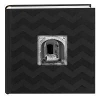 Pioneer Embossed Chevron Frame Front Album Black Accepts 200 4x6 2up Photos 0