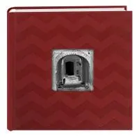 Pioneer Embossed Chevron Frame Front Album Red Accepts 200 4x6 2up Photos 0