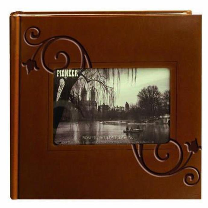 Pioneer 4x6 Embossed Leather Frame Photo Album Brown
