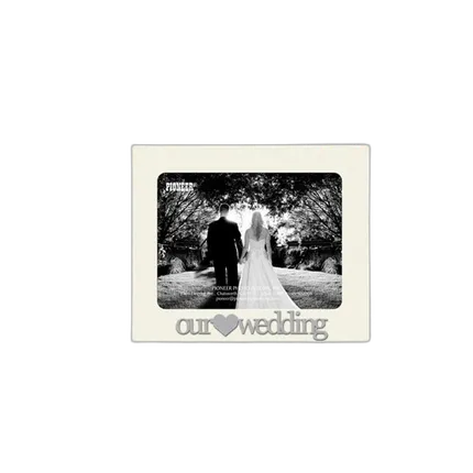 Pioneer 4 x 6 In. Wedding 3D Metal Applique Frame Sewn Album (200 Photos)