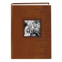 Pioneer Embossed Frame Front Brown Album w/Word Themes Holds 300 4X6 3-Up 1