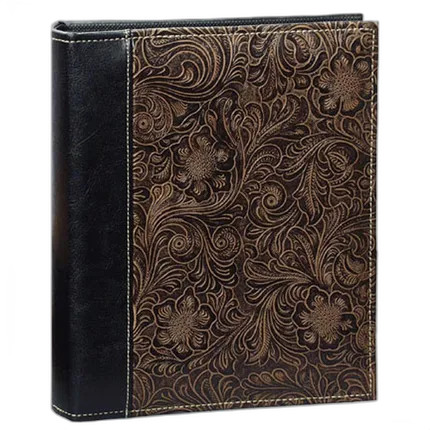 Pioneer 4 x 6 In. Normandy Embossed Scroll Photo Album (208 Photos) - Black
