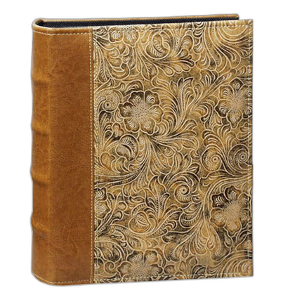 Pioneer 4 x 6 In. Normandy Embossed Scroll Photo Album (208 Photos) - Tan